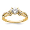14k Split Shank (Holds 1/2 carat (5.2mm) Round Center) 1/6 carat Diamond Semi-Mount Engagement Ring