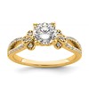 14k Split Shank (Holds 1 carat (6.5mm) Round Center) 1/6 carat Diamond Semi-Mount Engagement Ring