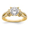 14k Split Shank (Holds 1.5 carat (7.5mm) Round Center) 1/4 carat Diamond Semi-Mount Engagement Ring