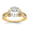 14k Split Shank (Holds 1.5 carat (9.2x6.9mm) Oval Center) 1/4 carat Diamond Semi-Mount Engagement Ring
