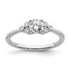 14k White Gold (Holds 1/2 carat (5.2mm) Round Center) 1/8 carat Diamond Semi-mount Engagement Ring
