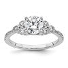 14k 1/5 carat Lab Grown Diamond VS/SI+ G+ 1 carat Center Round Semi Mount Engagement Ring