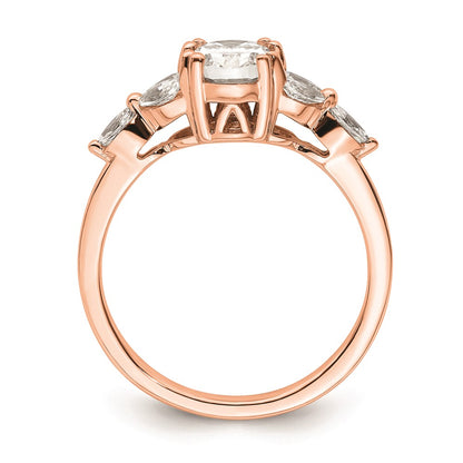 14k Rose Gold (Holds 1 carat (8.00x6.1mm) Oval Center) 1/5 carat Marquise Diamond Semi-Mount Engagement Ring