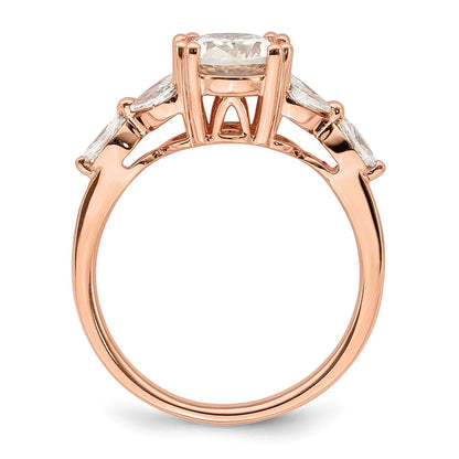 14k Rose Gold (Holds 1.5 carat (9.2x6.9mm) Oval Center) 1/3 carat Marquise Diamond Semi-Mount Engagement Ring