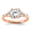 14k Rose Gold (Holds 1.5 carat (7.5mm) Round Center) 1/5 carat Marquise Diamond Semi-Mount Engagement Ring