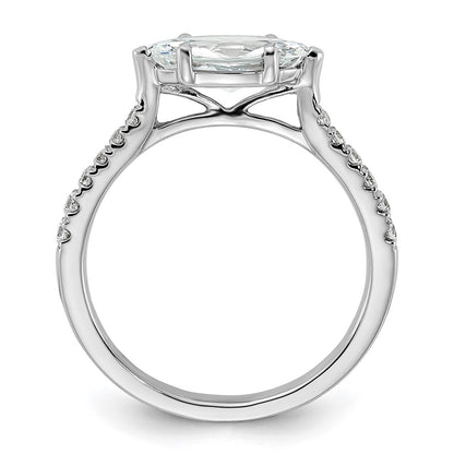 14k White Gold East West (Holds 1 carat (10.5x5.6mm) Marquise Center) 1/5 carat Diamond Semi-Mount Engagement Ring