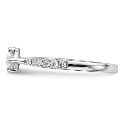 14k White Gold East West (Holds 1 carat (10.5x5.6mm) Marquise Center) 1/5 carat Diamond Semi-Mount Engagement Ring
