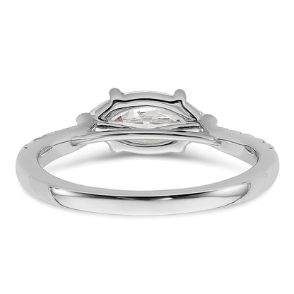 14k White Gold East West (Holds 1 carat (10.5x5.6mm) Marquise Center) 1/5 carat Diamond Semi-Mount Engagement Ring