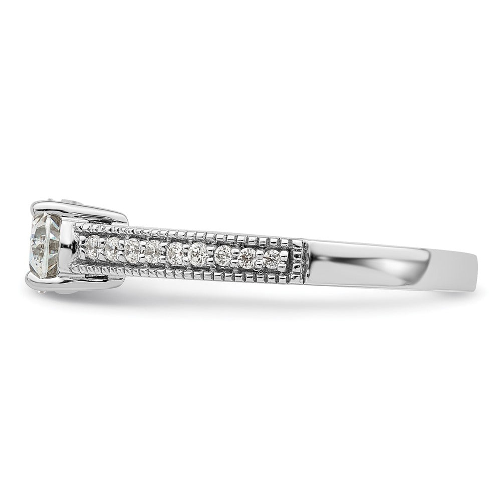 14K White Gold Lab Grown Dia. VS/SI+ G+ Semi-Mnt. Oval East/West Rin