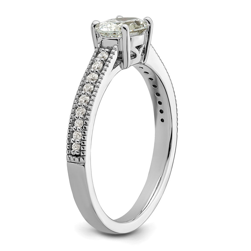 14K White Gold Lab Grown Dia. VS/SI+ G+ Semi-Mnt. Oval East/West Rin