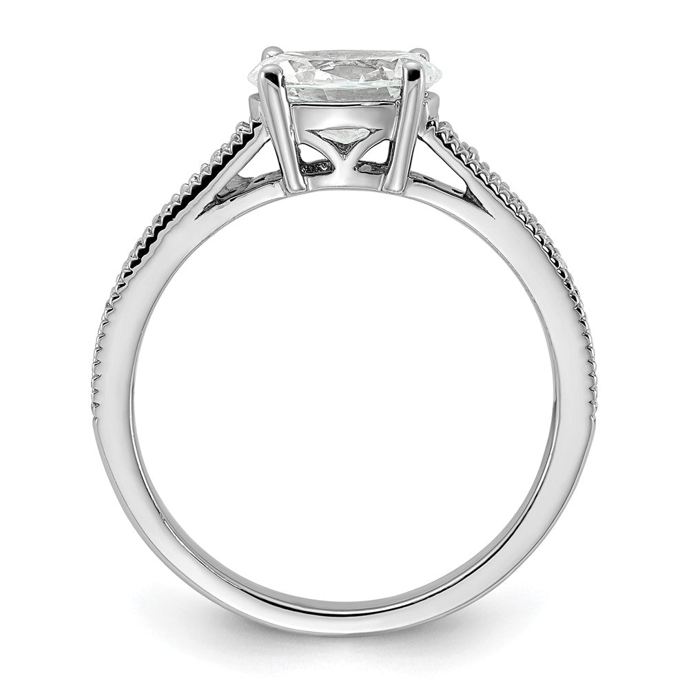 14K White Gold Lab Grown Dia. VS/SI+ G+ Semi-Mnt. Oval East/West Rin