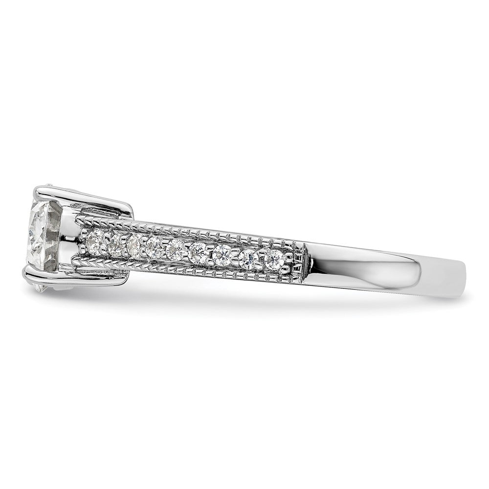 14K White Gold Lab Grown Dia. VS/SI+ G+ Semi-Mnt. Oval East/West Rin