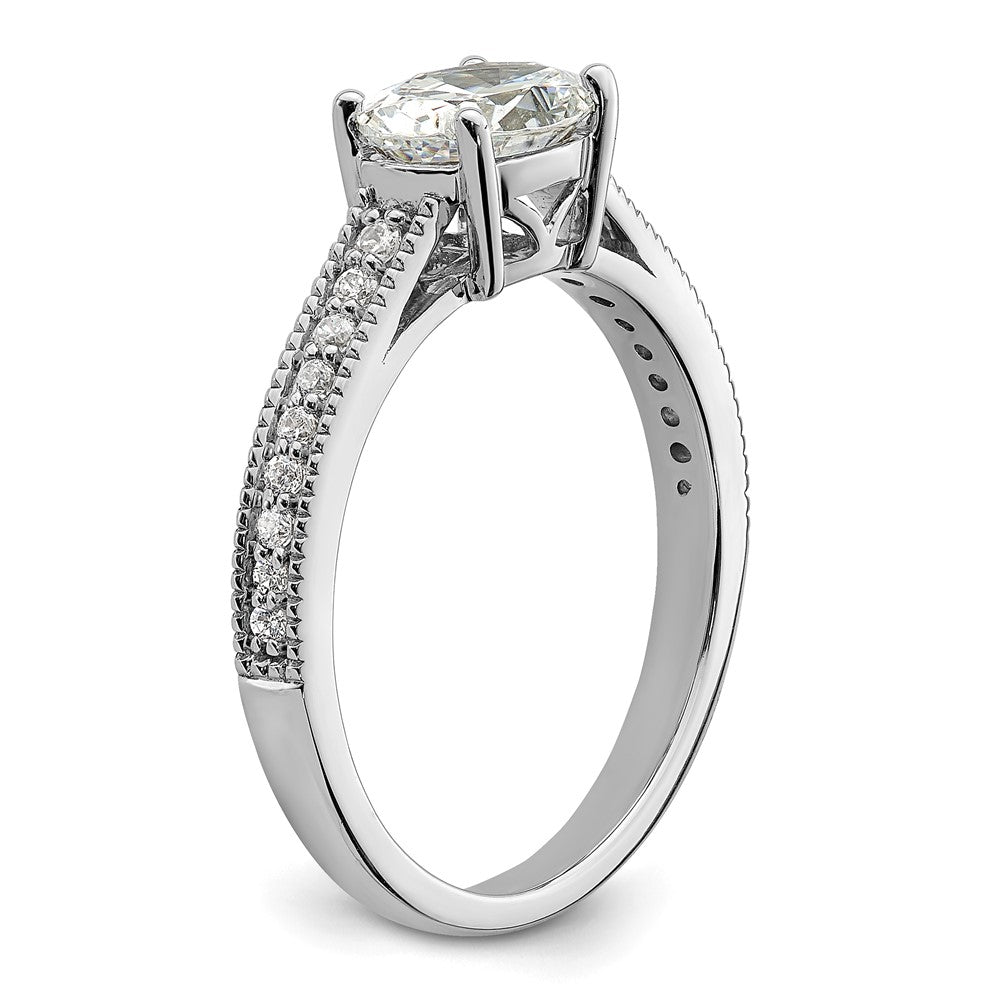 14K White Gold Lab Grown Dia. VS/SI+ G+ Semi-Mnt. Oval East/West Rin