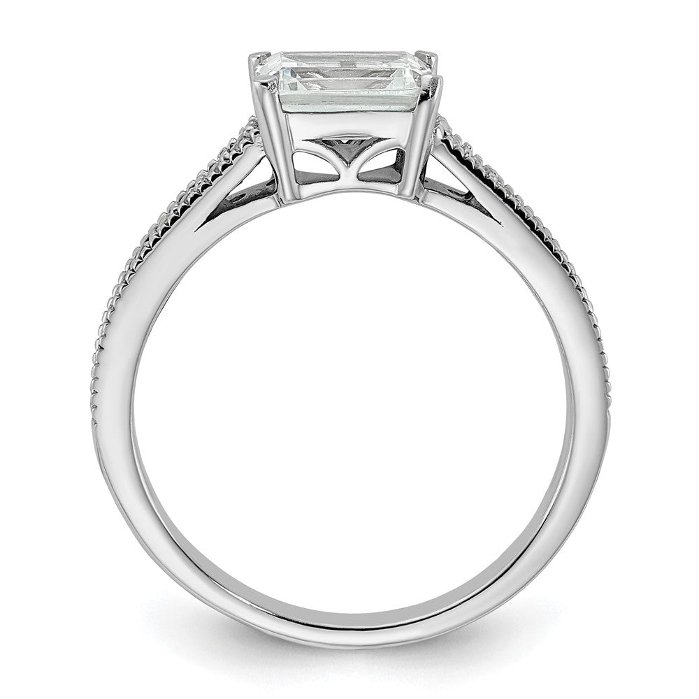 14K White Gold Lab Grown Dia. VS/SI+ G+ Emerald Semi-Mnt. East/West