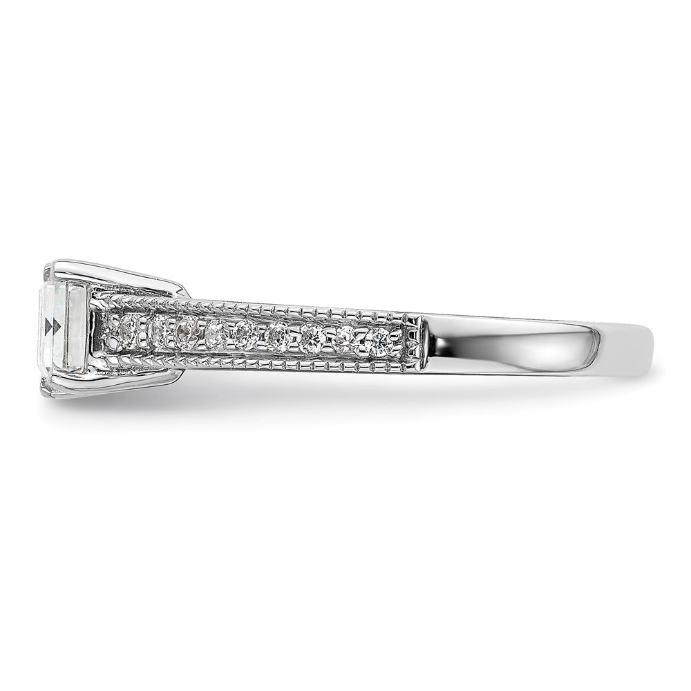 14K White Gold Lab Grown Dia. VS/SI+ G+ Emerald Semi-Mnt. East/West