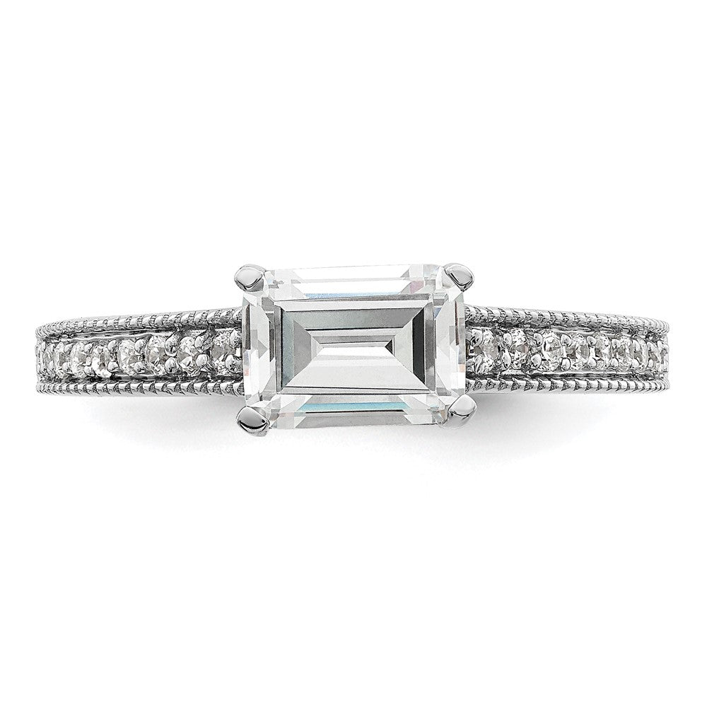 14K White Gold Lab Grown Dia. VS/SI+ G+ Emerald Semi-Mnt. East/West