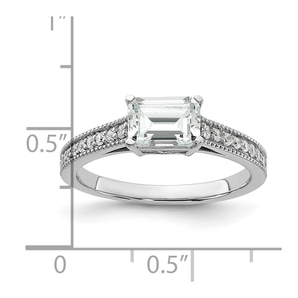 14K White Gold Lab Grown Dia. VS/SI+ G+ Emerald Semi-Mnt. East/West