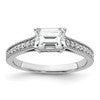 14K White Gold Lab Grown Dia. VS/SI+ G+ Emerald Semi-Mnt. East/West