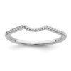 14k White Gold 1/15 carat Diamond Contoured Complete Wedding Band
