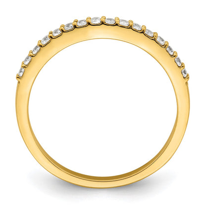 14k 1/5 carat Diamond Contoured Complete Wedding Band
