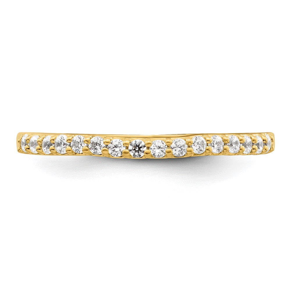 14k 1/5 carat Diamond Contoured Complete Wedding Band