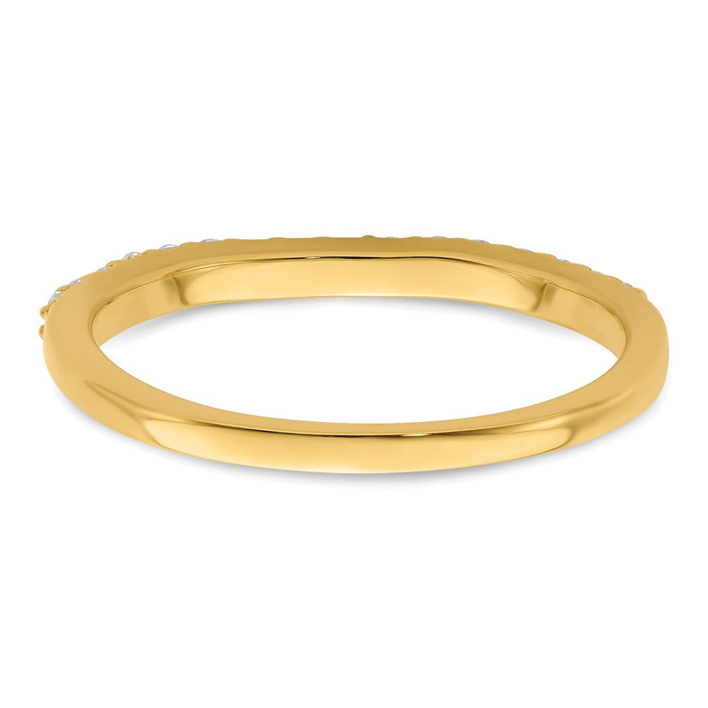 14k 1/5 carat Diamond Contoured Complete Wedding Band