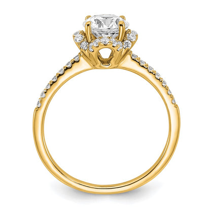 14K Gold Lab Grown Diamond VS/SI+ G+ Round Semi-Mount Eng. Ring