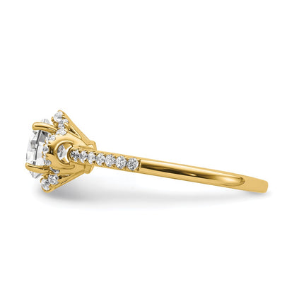 14K Gold Lab Grown Diamond VS/SI+ G+ Round Semi-Mount Eng. Ring