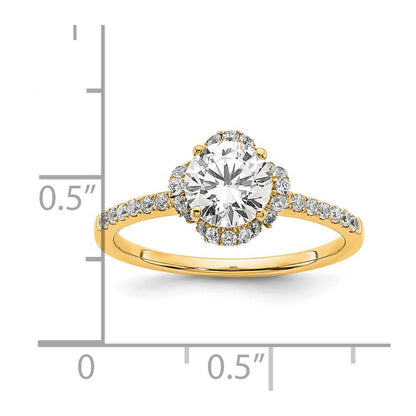 14K Gold Lab Grown Diamond VS/SI+ G+ Round Semi-Mount Eng. Ring