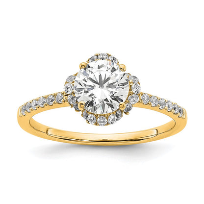 14K Gold Lab Grown Diamond VS/SI+ G+ Round Semi-Mount Eng. Ring