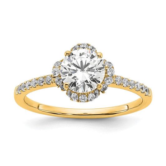 14K Gold Lab Grown Diamond VS/SI+ G+ Round Semi-Mount Eng. Ring