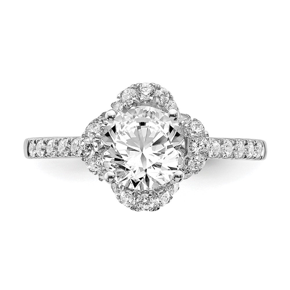 14K White Gold Lab Grown Diamond VS/SI+ G+ Round Semi-Mount Eng. Rin
