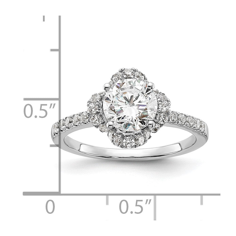 14K White Gold Lab Grown Diamond VS/SI+ G+ Round Semi-Mount Eng. Rin
