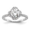 14K White Gold Lab Grown Diamond VS/SI+ G+ Round Semi-Mount Eng. Rin