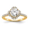 14K Gold Lab Grown Diamond VS/SI+ G+ Round Semi-Mount Eng. Ring
