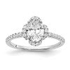 14K White Gold Lab Grown Diamond VS/SI+ G+ Oval Semi-Mount Eng. Ring