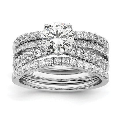14k White Gold 5/8 carat Lab Grown Diamond VS/SI+ G+ 1 carat Center Round Semi Mount Engagement Ring