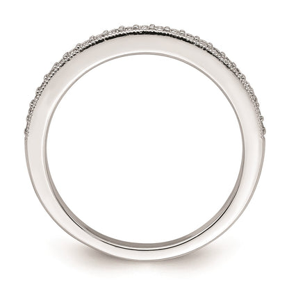 14K White Gold 1/6 carat Diamond Complete Wedding Band