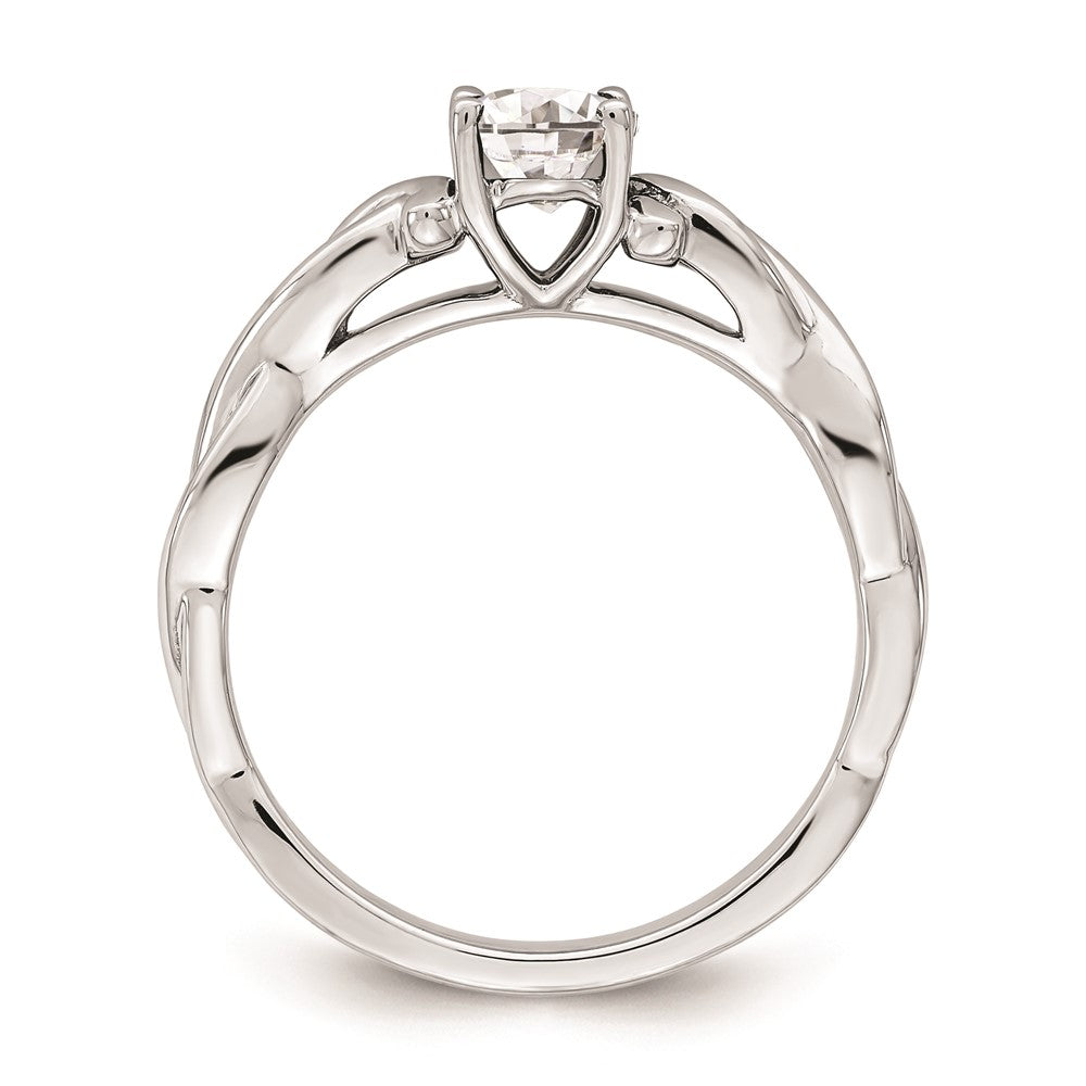 14k White Gold Oval Setting Twisted Band Engagement Ring Mounting
