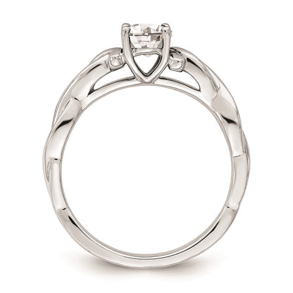 14k White Gold Oval Setting Twisted Band Engagement Ring Mounting