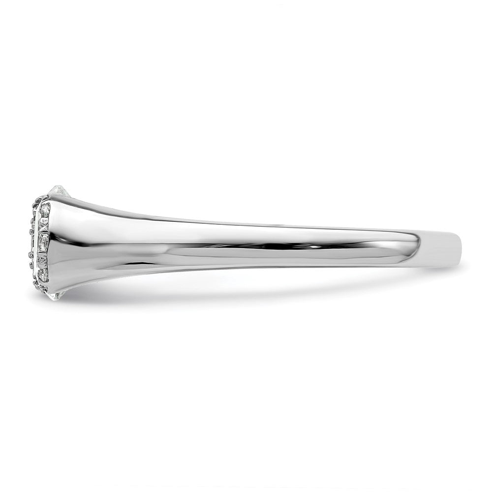 14k White Gold (Holds 1 carat (6.40 mm) Round) Half-Bezel with 1/20 carat Diamond Semi-Mount Engagement Ring