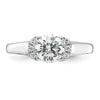 14k White Gold (Holds 1 carat (6.40 mm) Round) Half-Bezel with 1/20 carat Diamond Semi-Mount Engagement Ring