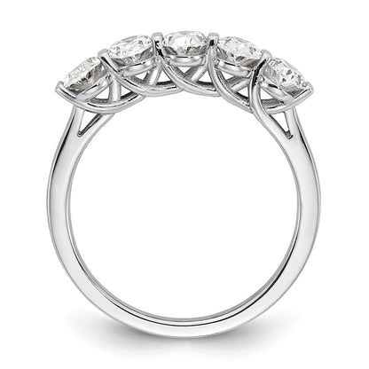 True Origin 14K White Gold 1 2/3 carat Lab Grown Diamond VS+ F+ Complete Oval Five Stone Ring