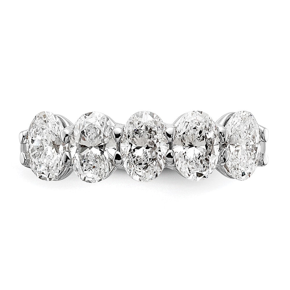 True Origin 14K White Gold 2 carat Lab Grown Diamond VS+ F+ Complete Oval Five Stone Ring