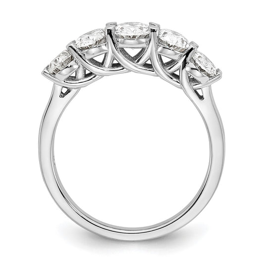 True Origin 14K White Gold 2 carat Lab Grown Diamond VS+ F+ Graduated Complete Oval Five Stone Ring