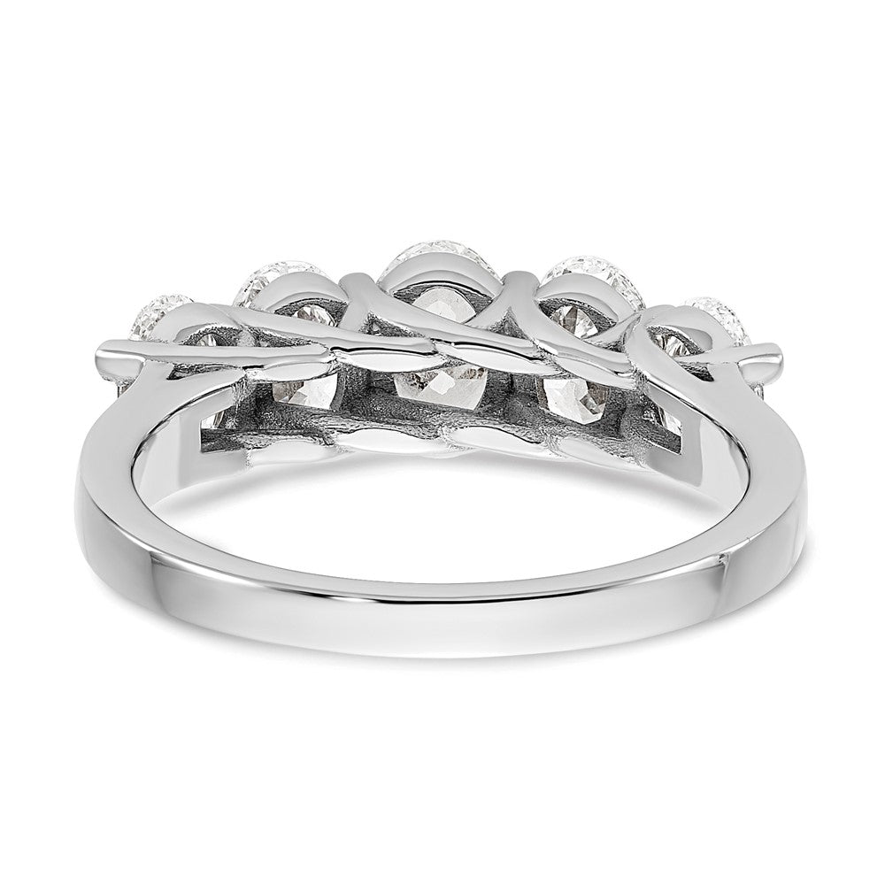 True Origin 14K White Gold 2 carat Lab Grown Diamond VS+ F+ Graduated Complete Oval Five Stone Ring