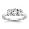 True Origin 14K White Gold 1 1/4 carat Lab Grown Diamond VS+ F+ Complete Oval Three Stone Ring