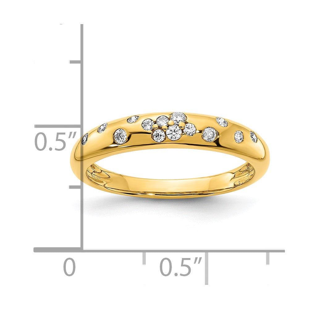 10K Polished 1/6 carat Diamond Sprinkle Ring