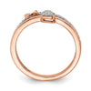14k Rose Gold 1/8 carat Lab Grown Diamond VS/SI+ G+ Complete Hearts Ring