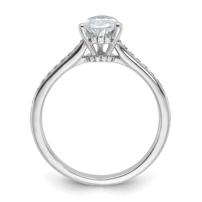 True Origin 14K White Gold 1/4 ct Lab Grown Diamond VS+ F+ Semi-Mount Pear Engagement Ring